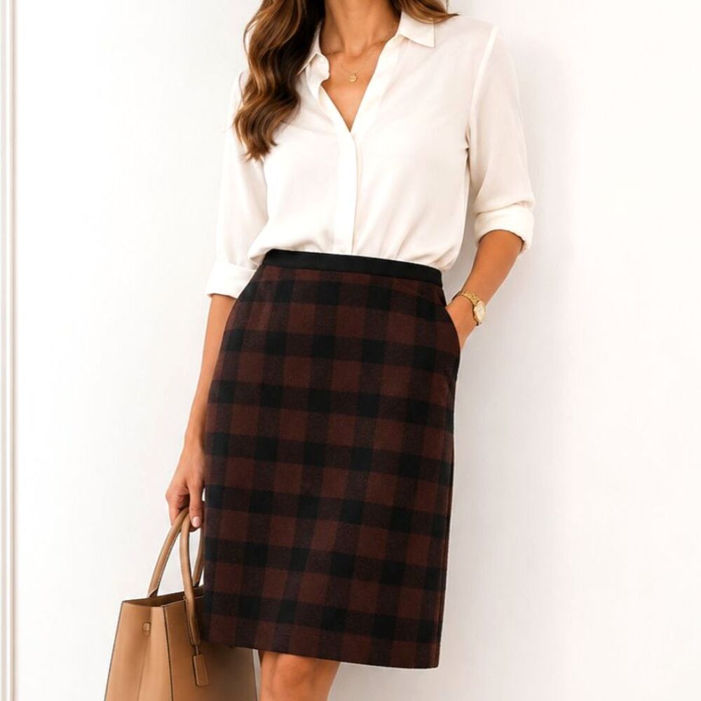 Dark and Preppy wool pencil skirt - Agnes B - size 40 (EU)